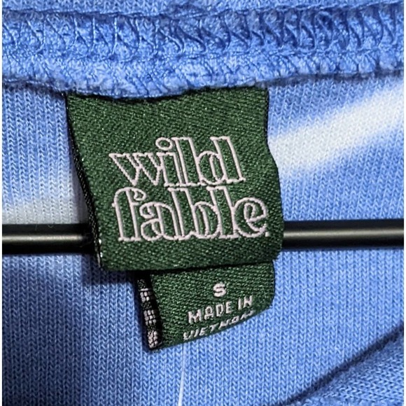 Wild Fable S Blue White Tie Dye French Terry Hoodie Hooded Sweatshirt Pocket - Picture 3 of 5